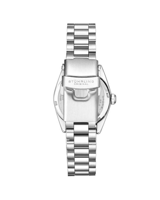 Stuhrling Lineage 3936.1 S Quartz Watch 31mm Stainless Steel Silver Bracelet White Mother-of-pearl Dial Crystal Bezel