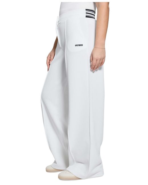 Guess White Seam-front Wide-leg Pants