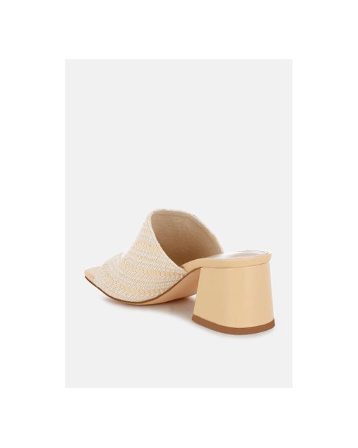 Rag & Co White Morgana Woven Raffia Slip Ons