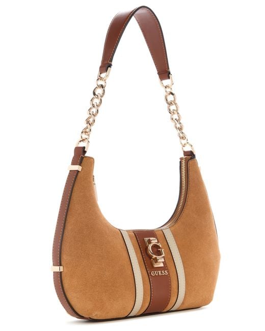 Guess Brown Erenia Top Zip Shoulder Bag