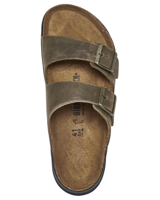 Birkenstock Brown Arizona Crosstown Natural Leather Oiled Two-strap Sandals From Finish Line for men