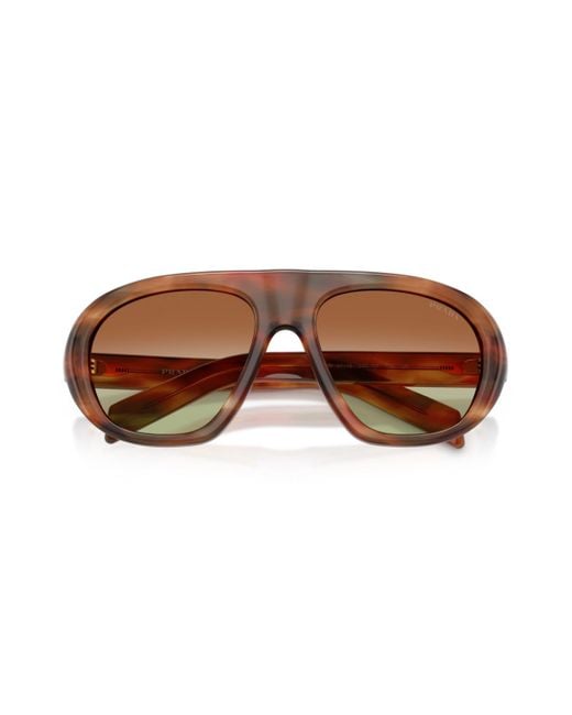 Prada Brown Geometric Sunglasses