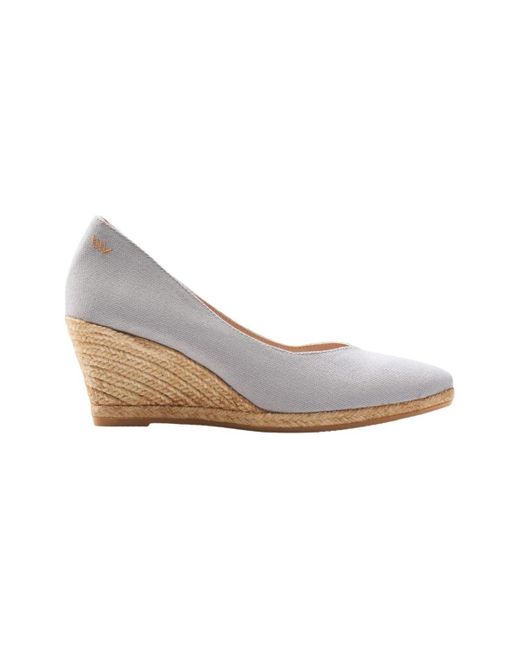 VISCATA White Roses Canvas V Cut Espadrille Wedges