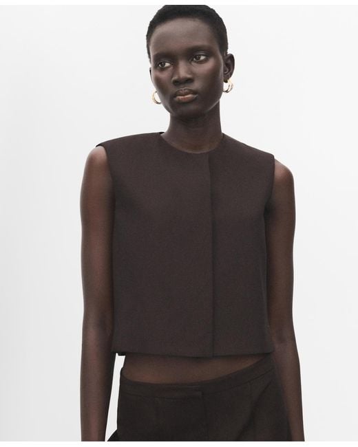 Mango Gray Wool-blend Crop Top
