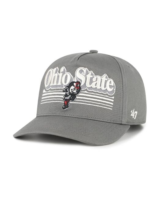 '47 Gray Ohio State Buckeyes Script Fade Hitch Adjustable Hat for men
