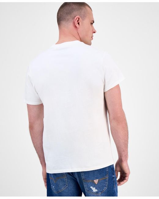 Guess White Short Sleeve Oceans View Graphic Crewneck T-shirt for men