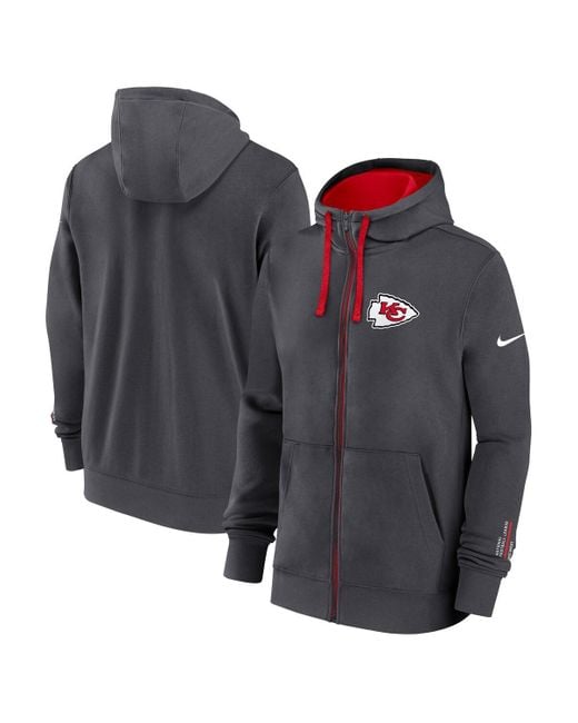 Nike Gray Kansas City Chiefs Primetime Club Full-zip Hoodie for men