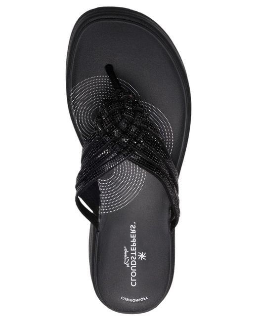 Clarks Black Cloudsteppers Drift Gem Round Toe Sandals