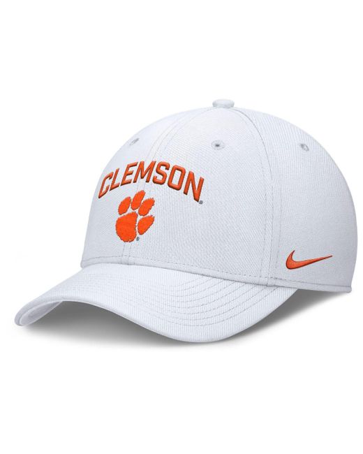 Nike White Clemson Tigers 2025 On-field Rise Performance Flex Hat for men