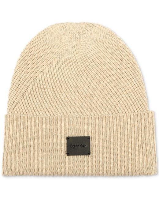Calvin Klein Natural Side Transfer Cuff Beanie for men