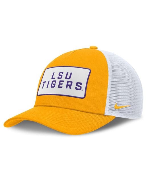 Nike Orange Gold/white Lsu Tigers 2025 On-field Rise Patch Trucker Adjustable Hat for men