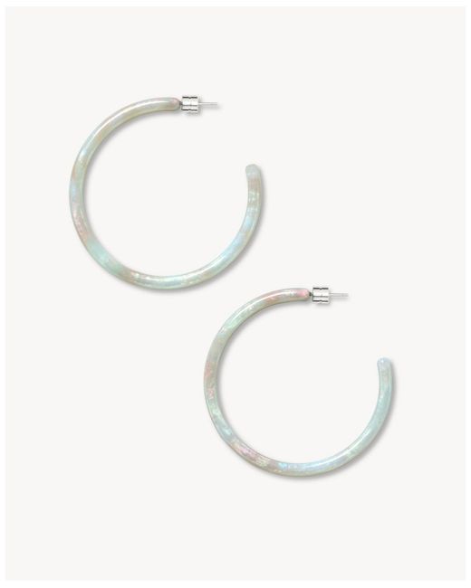 Machete White Large Hoops