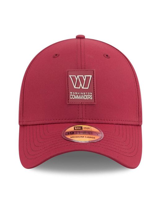 KTZ Red Washington Commanders 2025 Sideline 39thirty Flex Hat for men