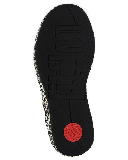 Fitflop Black Platform Woven Wedge Sandals
