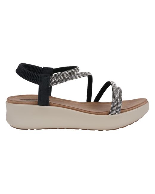 Gc Shoes Black Emory Embellished Wedge Sandals