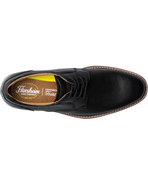 Florsheim Black Traveler Plain Toe Oxford for men