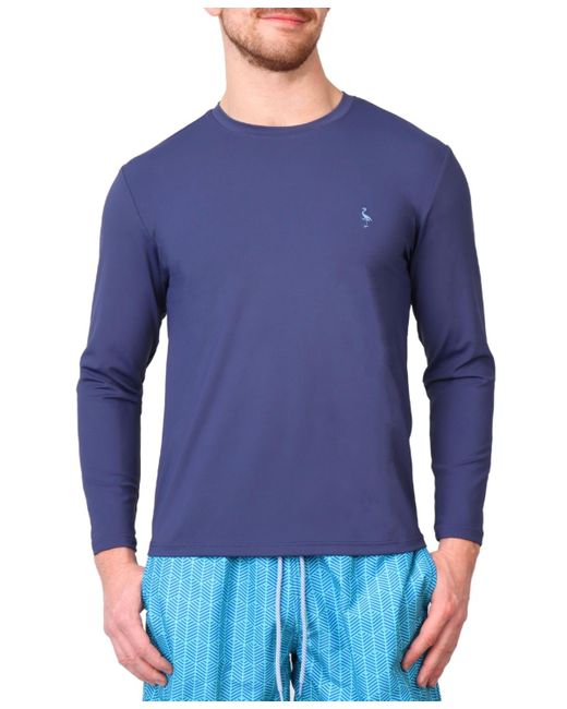 Tailorbyrd Blue Solid Performance Long Sleeve Rashguard for men