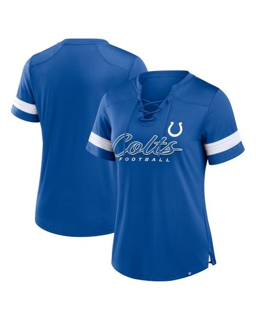 Fanatics Blue Indianapolis Colts Play Script Lace-up T-shirt