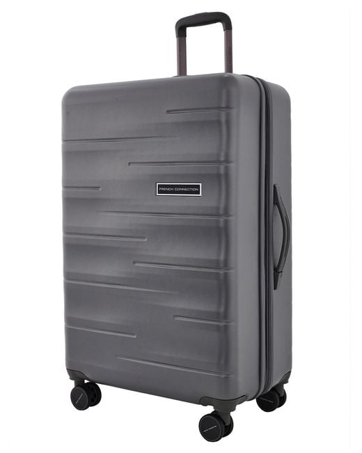 French Connection Black 4pc Expandable Rolling Hardside luggage Set