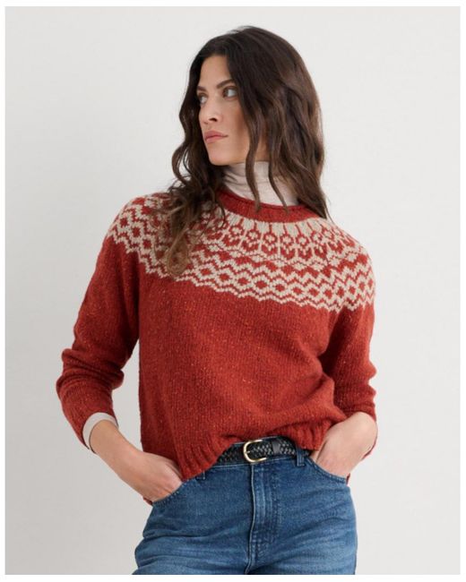 Seasalt Cornwall Red Port Kinnis Sweater Merino