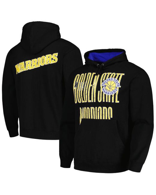 Mitchell & Ness Black Distressed Golden State Warriors Hardwood Classics Og 2.0 Pullover Hoodie for men