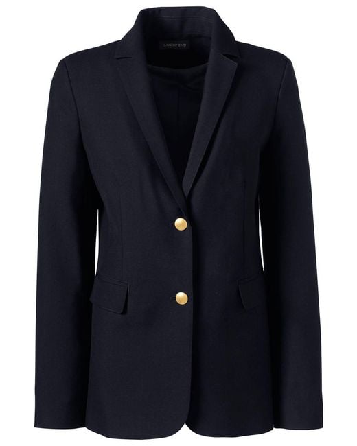 Lands' End Black Hopsack Blazer