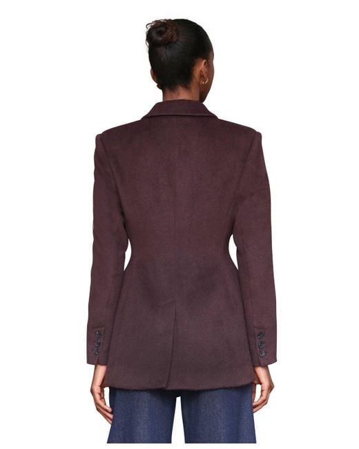Avec Les Filles Purple Notched-collar Blazer Coat