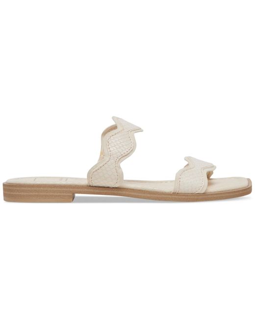 Dolce Vita White Ilva Wavy Double-strap Slide Sandals