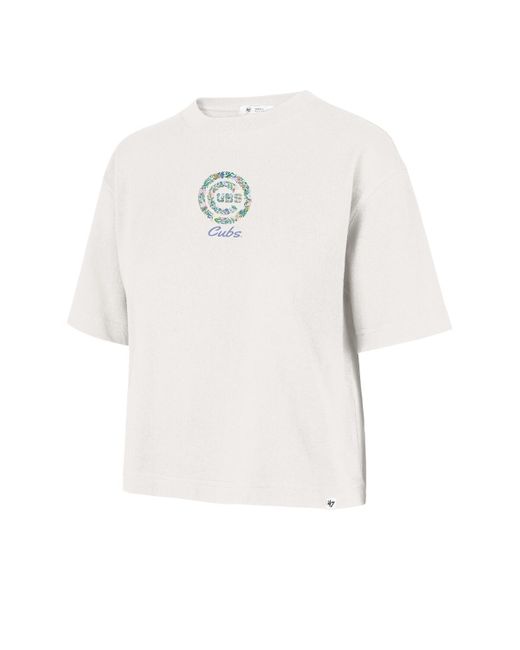 '47 White Chicago Cubs Full Bloom Cropped T-shirt