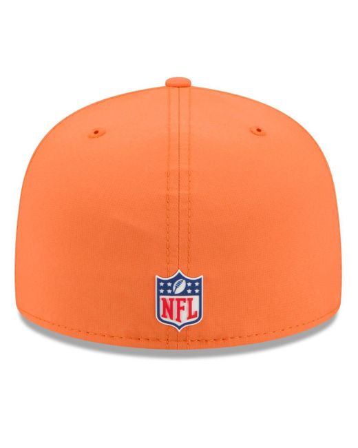 KTZ Orange Denver Broncos 2025 Sideline 59fifty Fitted Hat for men