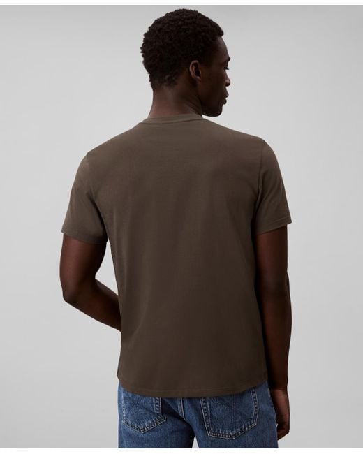 Calvin Klein Brown Solid Crewneck T-shirt for men