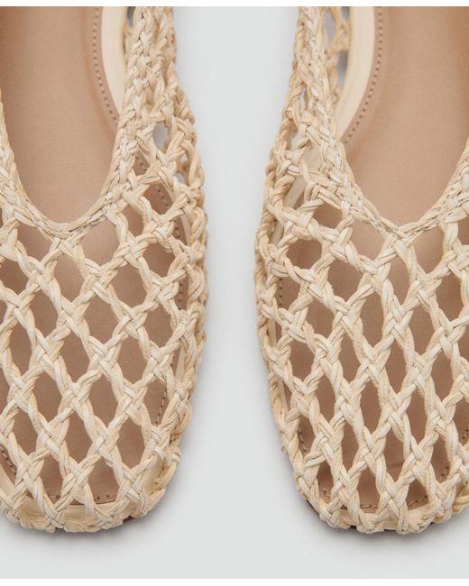 Mango Natural Braided Ballet Flats