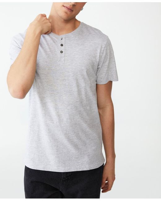 Cotton On Gray Henley T-shirt for men