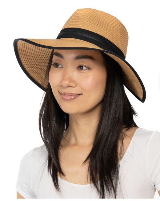 Giani Bernini Panama Crown Face Framer Straw Hat in Black | Lyst