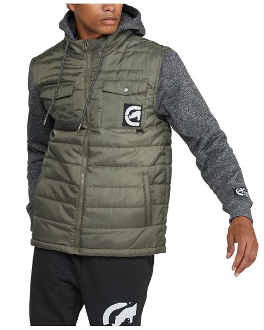 Ecko' Unltd Gray Ecko Iron Worker Hybrid Jacket for men