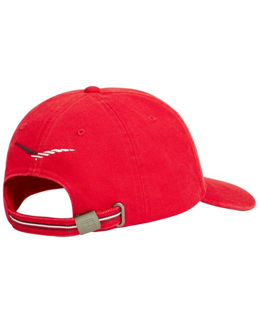 Tommy Hilfiger Red Script Logo Baseball Cap for men