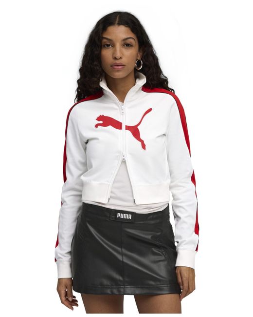 PUMA White Future Archive T7 Slim Cropped Track Jacket