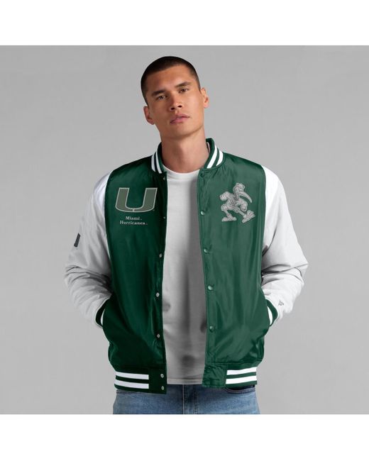 Fanatics Green Miami Hurricanes Elementsâ Elite Full-snap Jacket for men