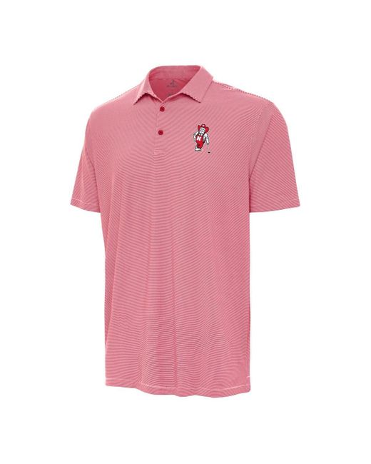 Antigua Pink Nebraska Huskers Herbie Husker Golf Twine Polo Shirt for men