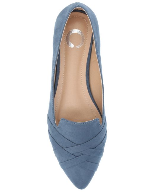 Journee Collection Blue Mindee Pointed Toe Flats