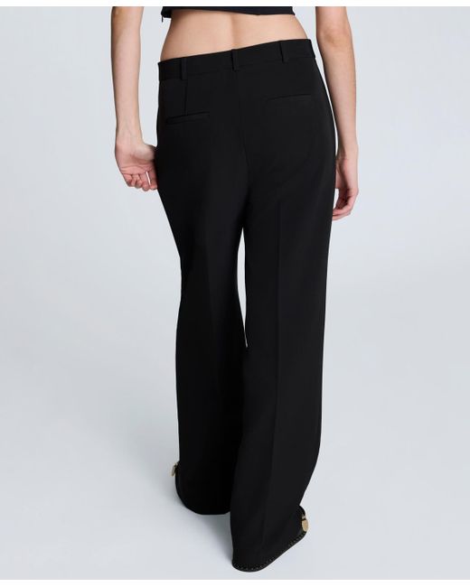Kenneth Cole Black Luxe Twill Wide-leg Pants