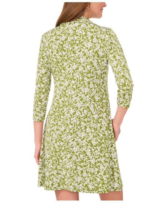 Msk Yellow Printed Shift Dress