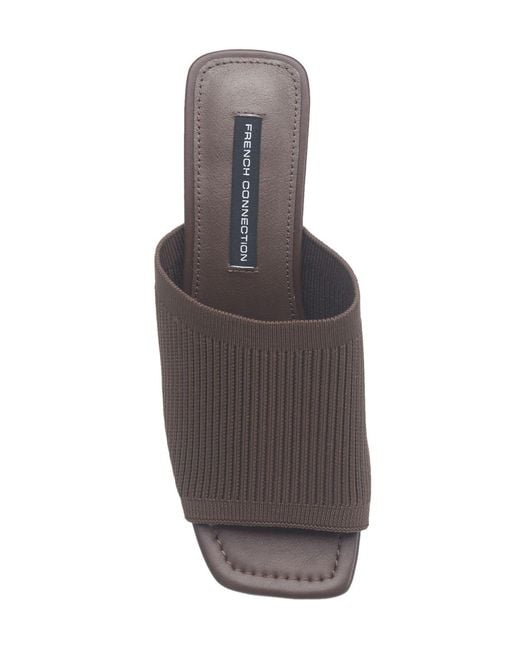 French Connection Brown Styles Knit Stretch Mule