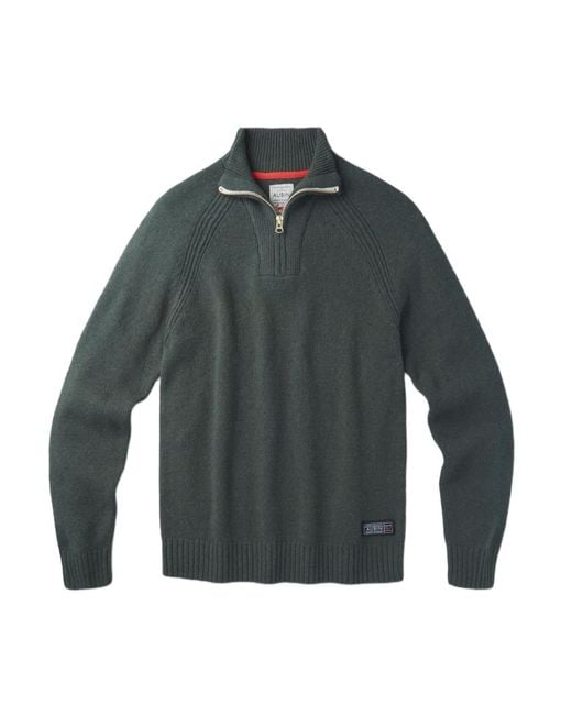 aubi Green Pelham Zip Neck Sweater for men