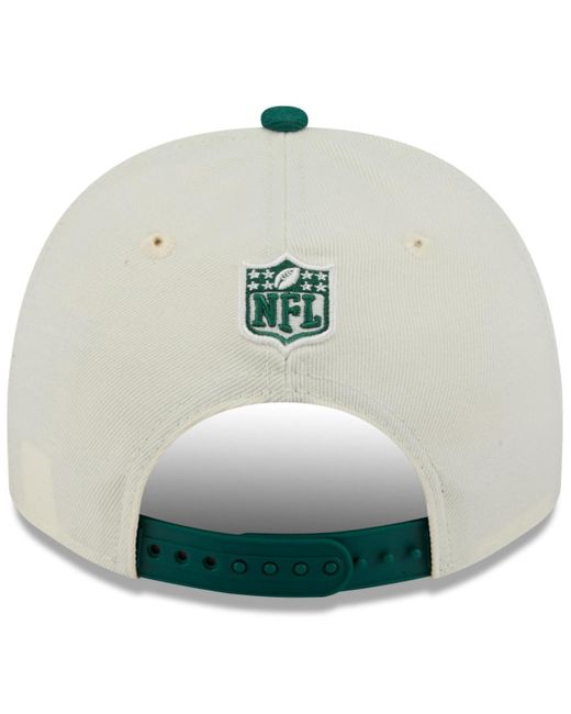 KTZ Cream/green New York Jets 2025 Nfl Draft A-frame 9fifty Snapback Hat for men