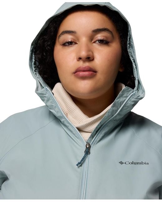 Columbia Blue Plus Size Switchback Lined Long Zipper Jacket