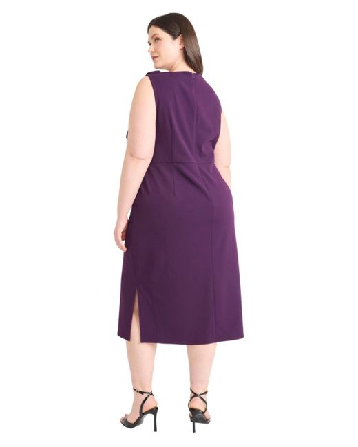 Maggy London Purple Plus Size Sleeveless A-line Dress