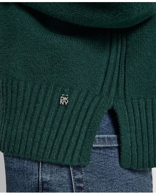 DKNY Green Bell Sleeve Crewneck Sweater