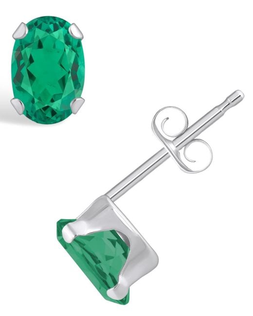 Macy's Green Gemstone Stud Earrings