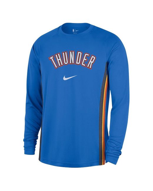 Nike Blue Oklahoma City Thunder 2025/26 Authentic Pre-game Legend Dri-fit Long Sleeve Shooting Shirt for men